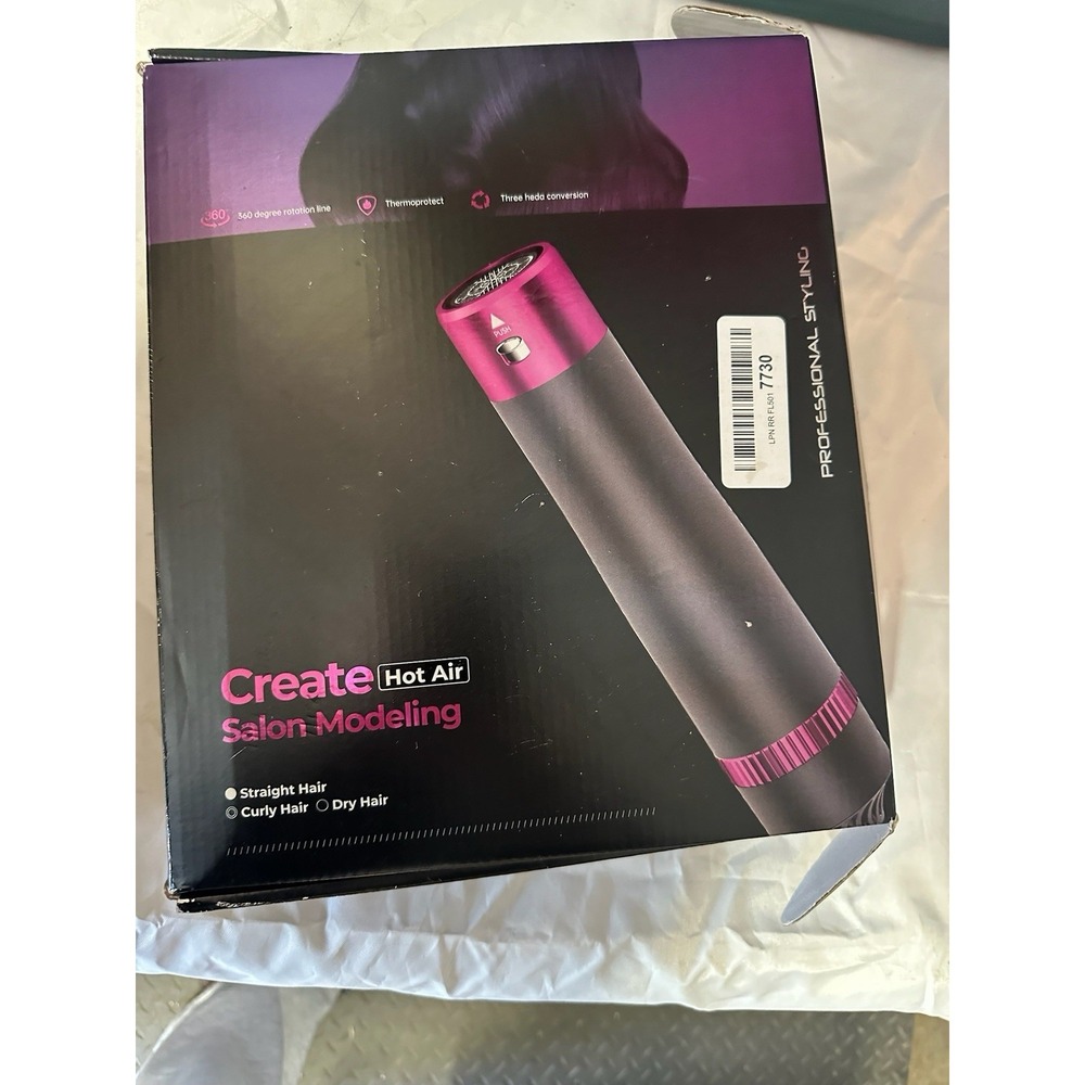 Create Hot Air Salon Modeling Styler Set w/ Attachments Pink Gray